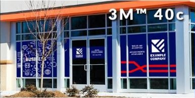 3M 40c window graphics on a storefront