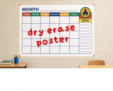 Dry erase calendar poster