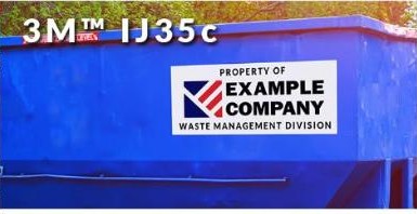 3M IJ35c graphic on a dumpster