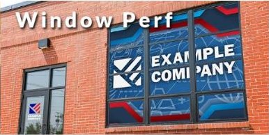 Perforated window graphic