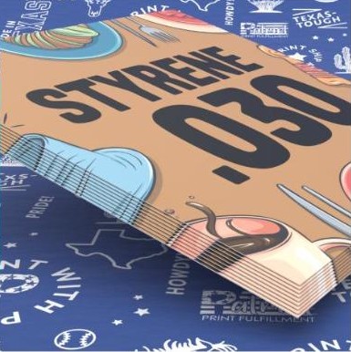 Printed styrene sheets